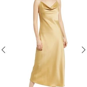 NWT! WAYF Gold Cowlneck Dress